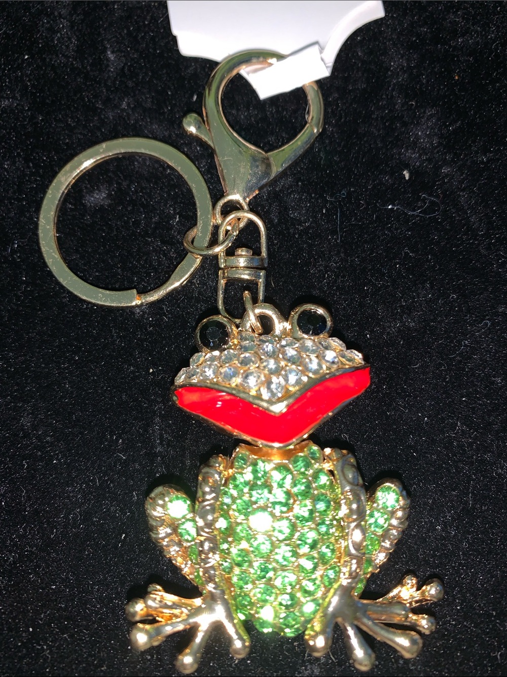 Crystal frog purse/bag charm keychain